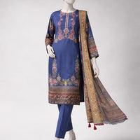 Lawn Multicolor Unstitched Suit - J. Junaid Jamshed