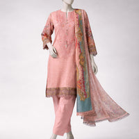 Lawn Multicolor Unstitched Suit - J. Junaid Jamshed