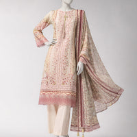 Lawn Multicolor Unstitched Suit - J. Junaid Jamshed