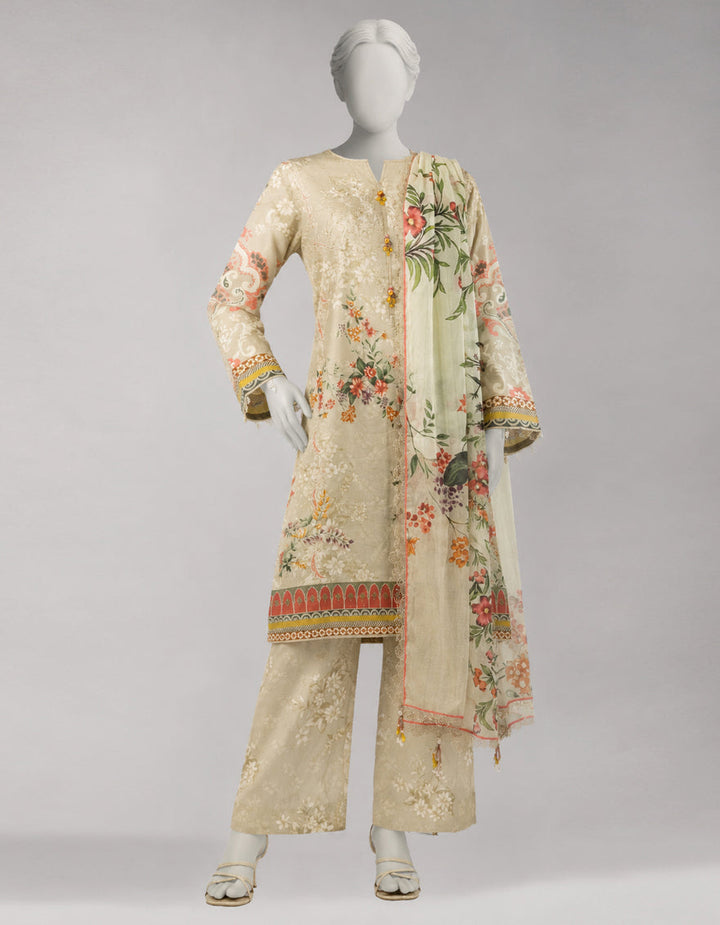 Lawn Multicolor Unstitched Suit - J. Junaid Jamshed