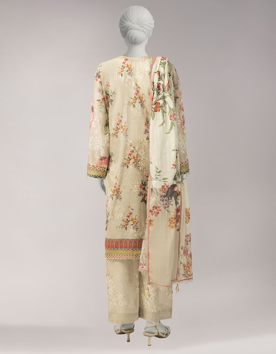 Lawn Multicolor Unstitched Suit - J. Junaid Jamshed