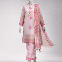 Lawn Multicolor Unstitched Suit - J. Junaid Jamshed