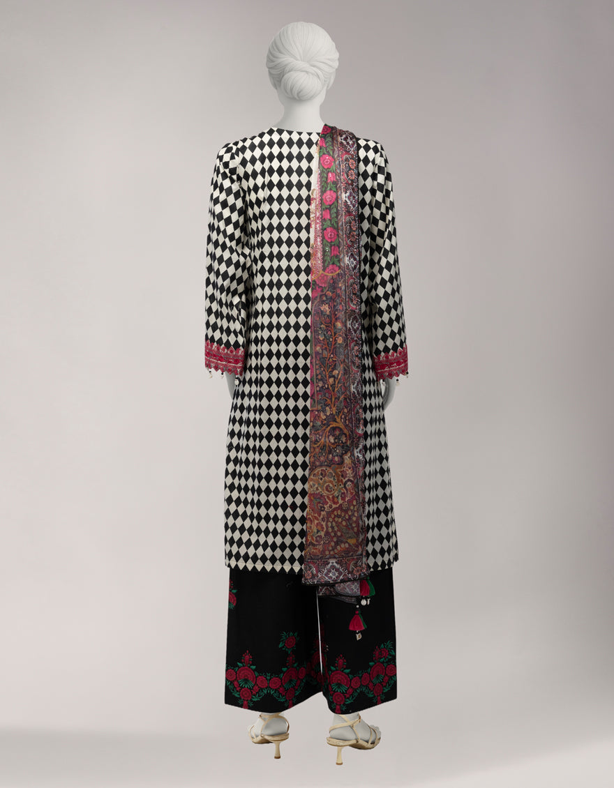 Lawn Multicolor Unstitched Suit - J. Junaid Jamshed