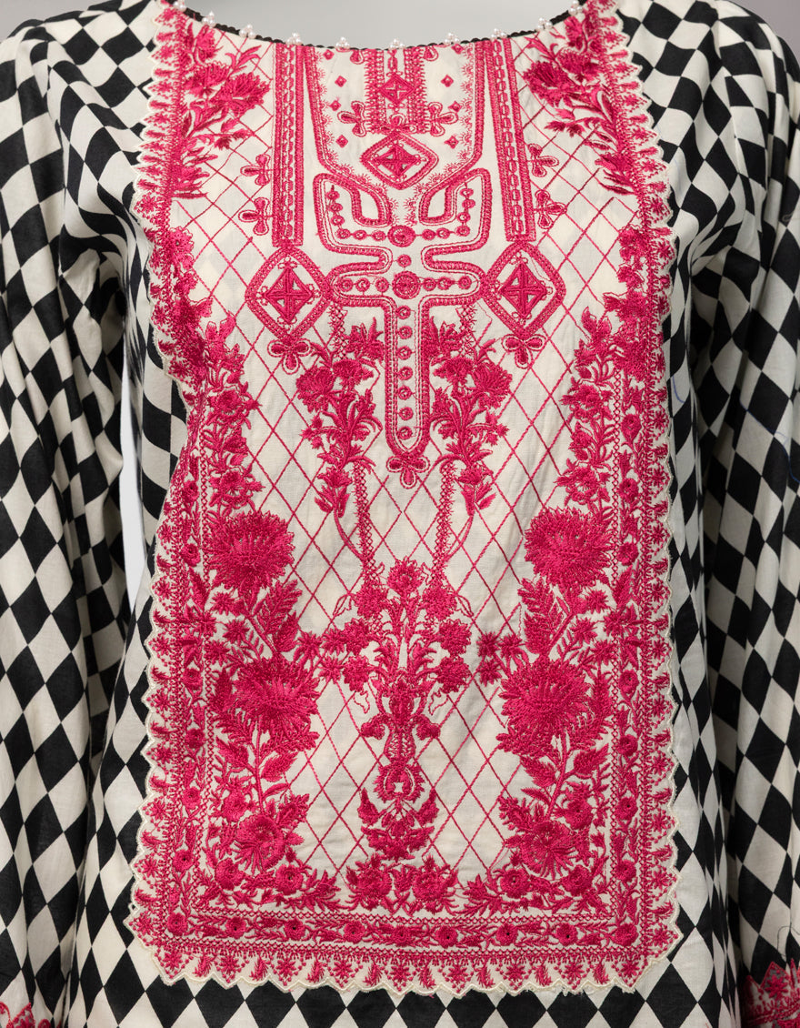 Lawn Multicolor Unstitched Suit - J. Junaid Jamshed