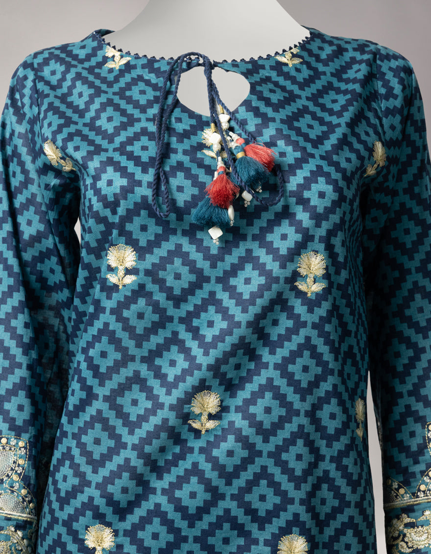Lawn Multicolor Unstitched Suit - J. Junaid Jamshed