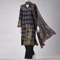 Lawn Multicolor Unstitched Suit - J. Junaid Jamshed