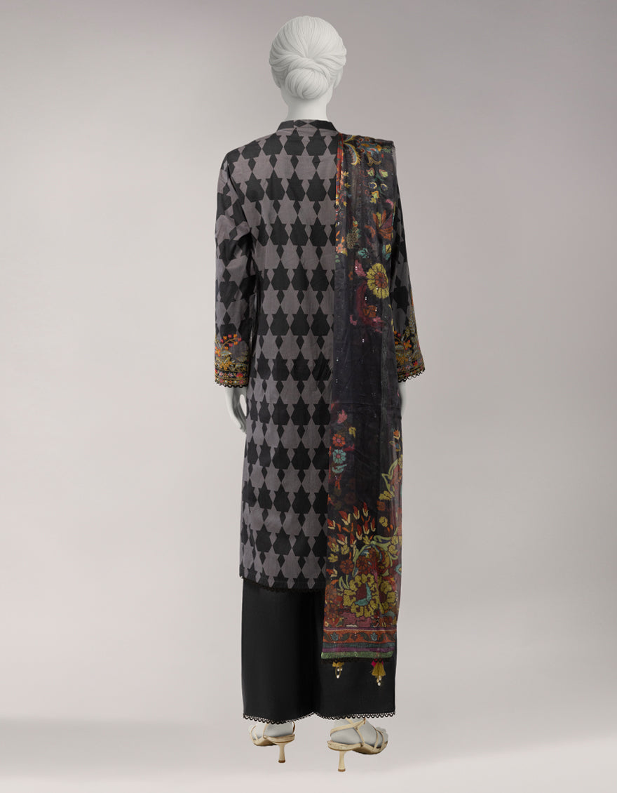 Lawn Multicolor Unstitched Suit - J. Junaid Jamshed