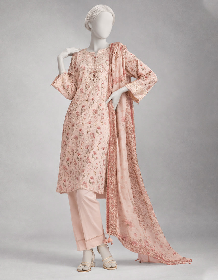 Lawn Multicolor Unstitched Suit - J. Junaid Jamshed
