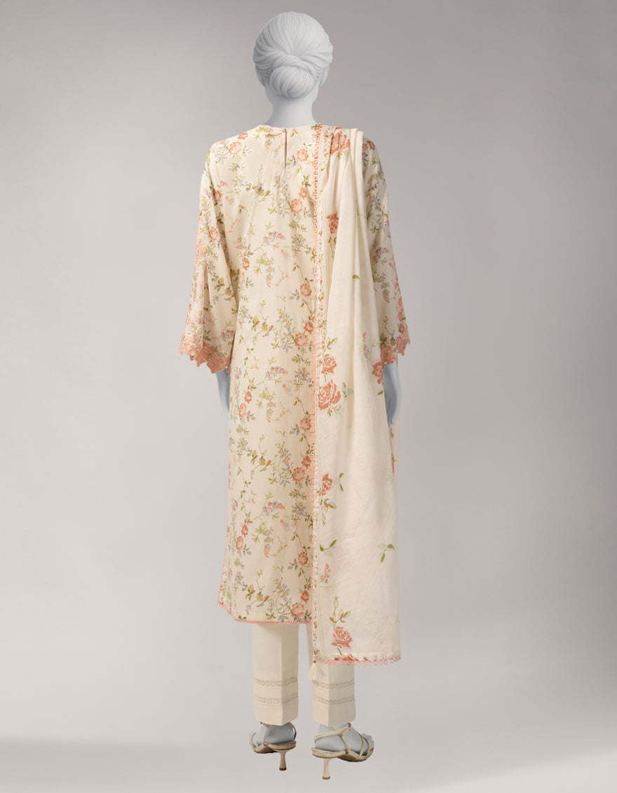 Lawn Multicolor Unstitched Suit - J. Junaid Jamshed
