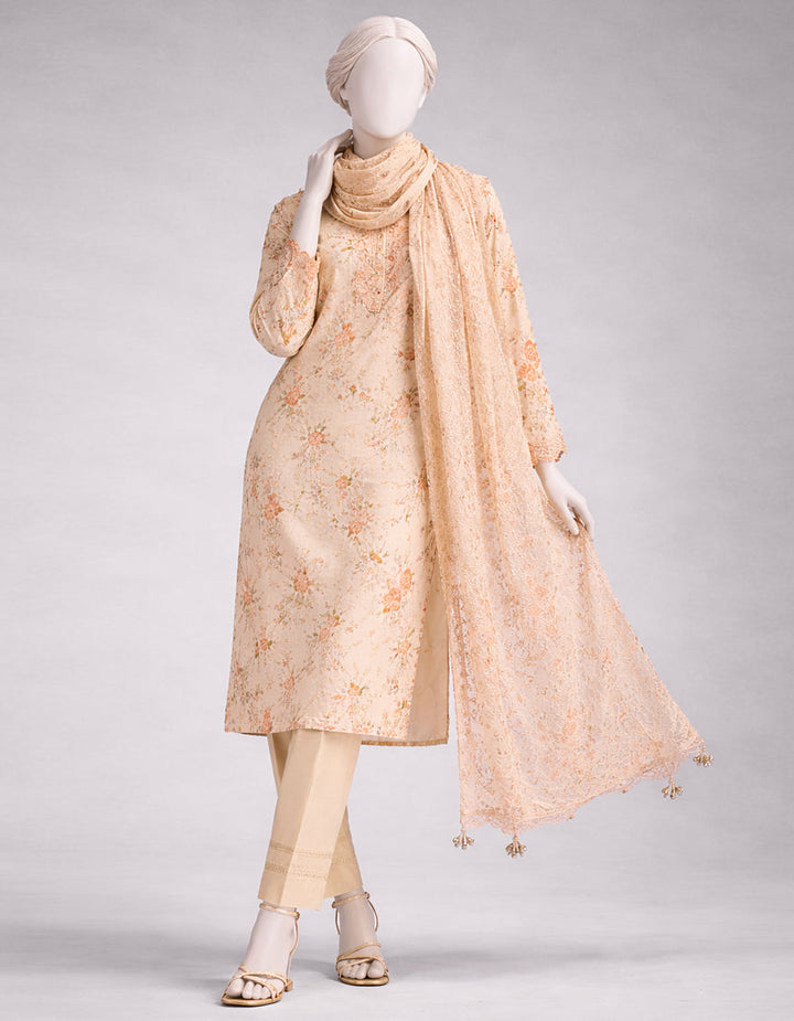 Lawn Multicolor Unstitched Suit - J. Junaid Jamshed