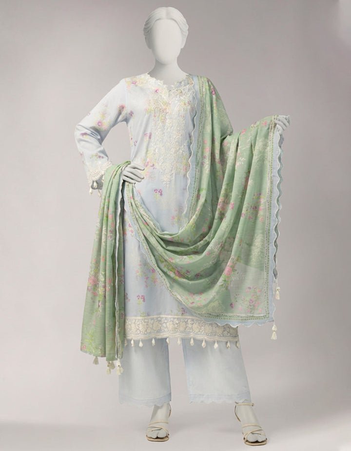 Lawn Multicolor Unstitched Suit - J. Junaid Jamshed