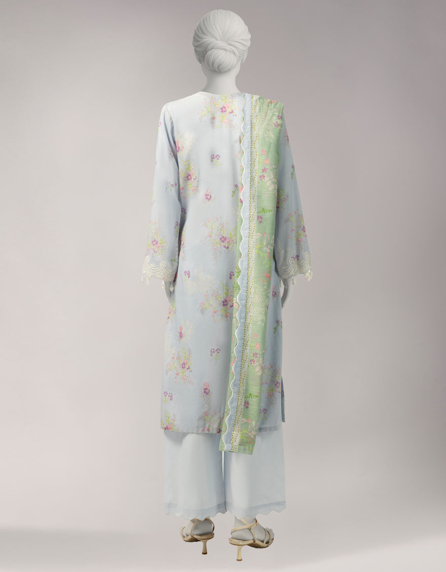 Lawn Multicolor Unstitched Suit - J. Junaid Jamshed