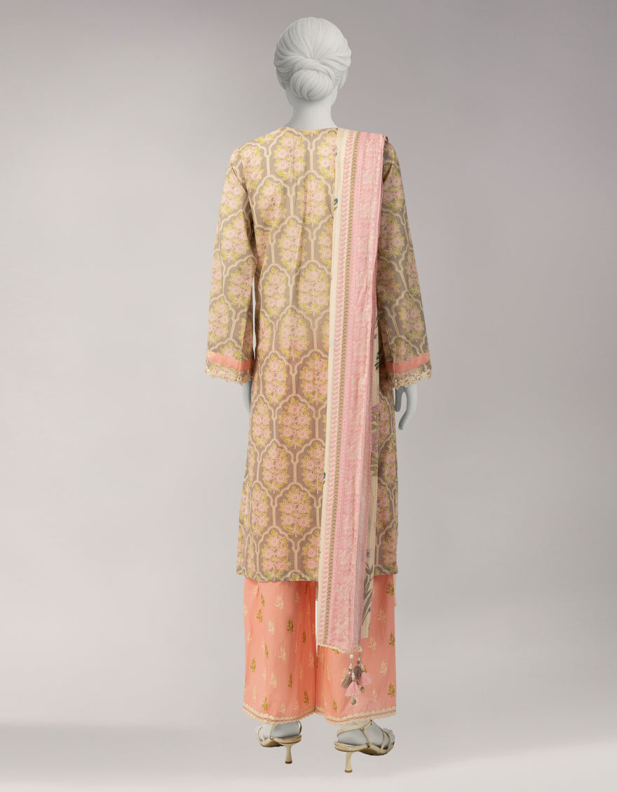 Lawn Multicolor Unstitched Suit - J. Junaid Jamshed