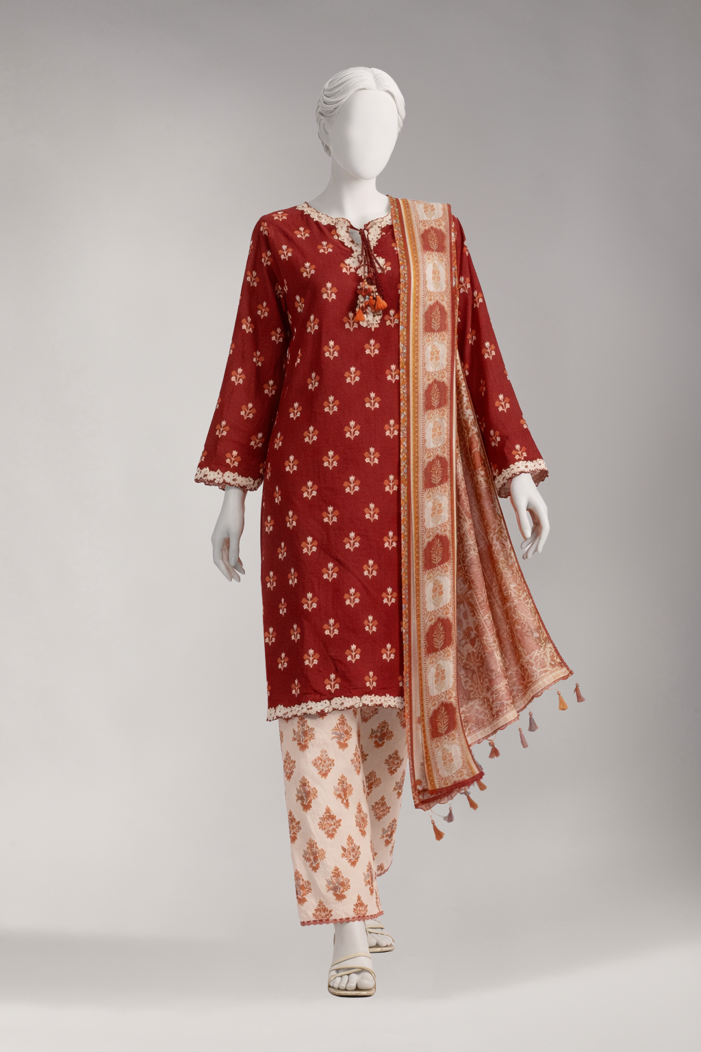Lawn Multicolor Unstitched Suit - J. Junaid Jamshed