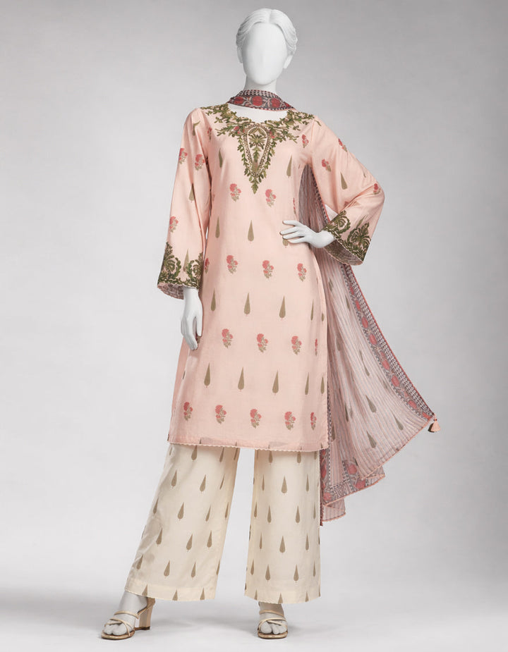 Lawn Multicolor Unstitched Suit - J. Junaid Jamshed