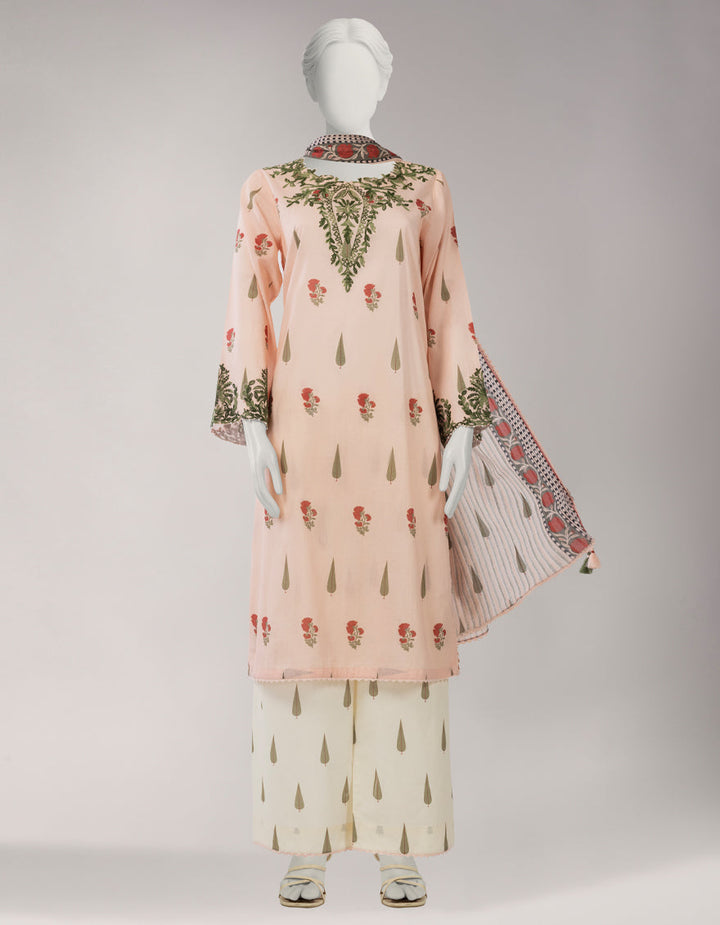 Lawn Multicolor Unstitched Suit - J. Junaid Jamshed