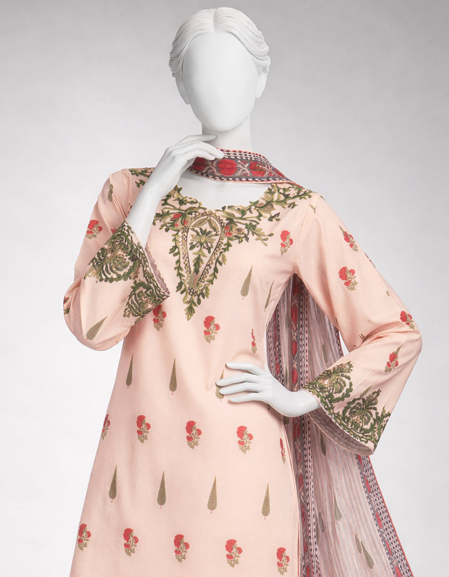 Lawn Multicolor Unstitched Suit - J. Junaid Jamshed