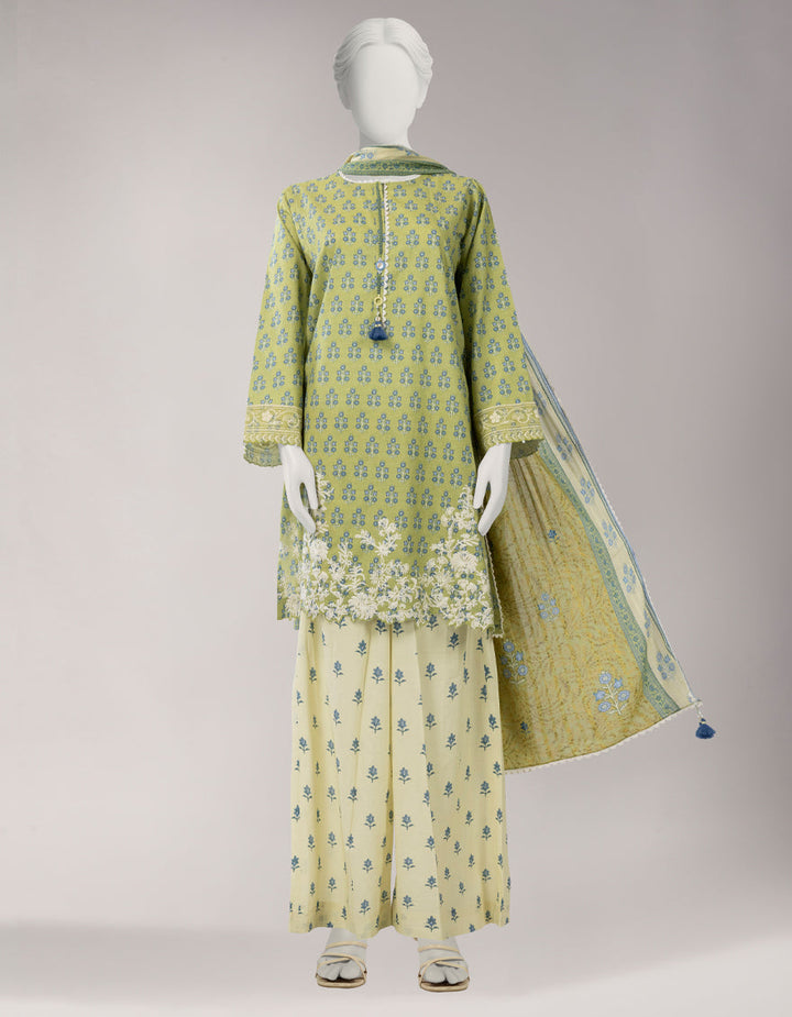 Lawn Multicolor Unstitched Suit - J. Junaid Jamshed