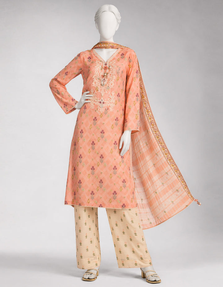 Lawn Multicolor Unstitched Suit - J. Junaid Jamshed