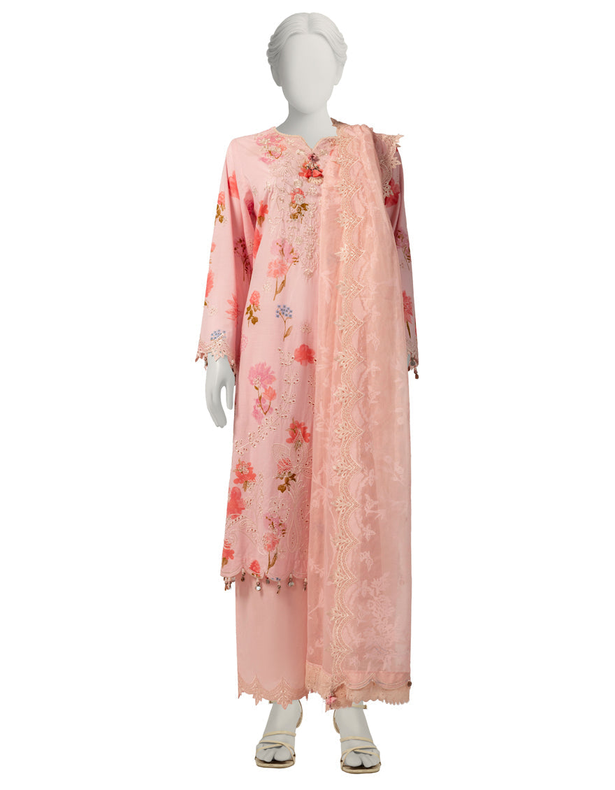 Lawn Multicolor Unstitched Suit - J. Junaid Jamshed
