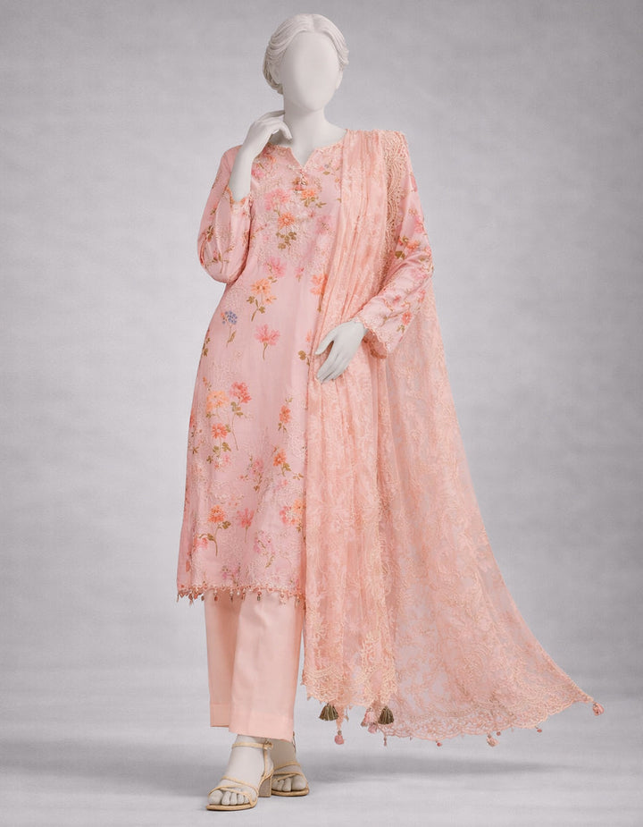 Lawn Multicolor Unstitched Suit - J. Junaid Jamshed