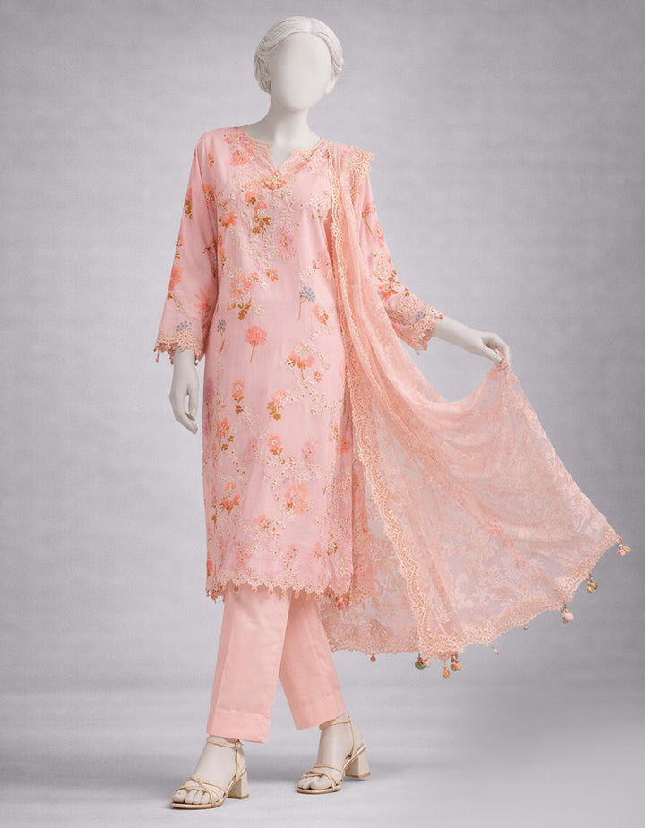 Lawn Multicolor Unstitched Suit - J. Junaid Jamshed