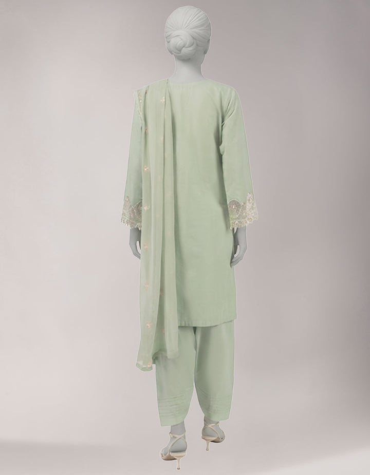 Lawn Green Unstitched Suit - J. Junaid Jamshed