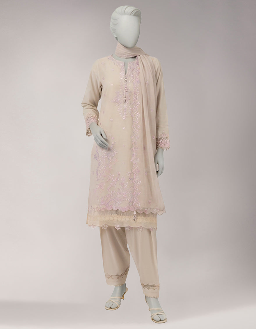 Lawn Purple Unstitched Suit - J. Junaid Jamshed
