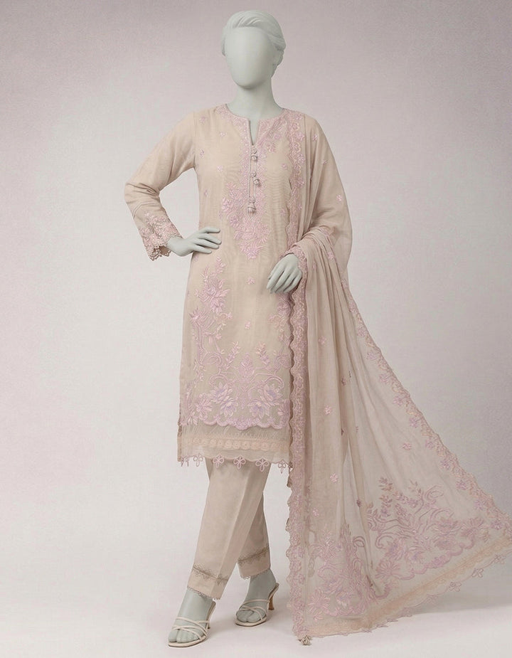 Lawn Purple Unstitched Suit - J. Junaid Jamshed