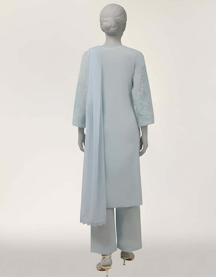 Lawn Blue Stitched Suit - J. Junaid Jamshed