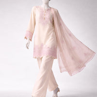 Lawn White Unstitched Suit - J. Junaid Jamshed
