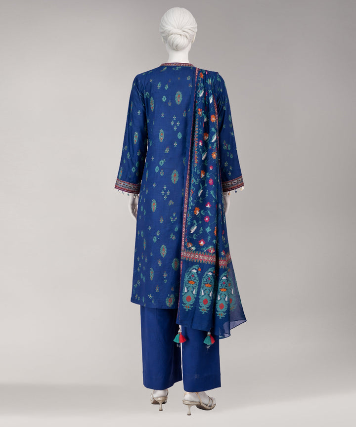 Lawn Multicolor Unstitched Suit - J. Junaid Jamshed