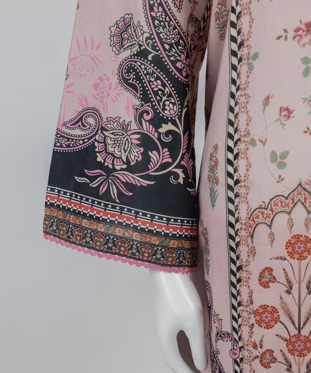 Lawn Tea Pink Unstitched Suit - J. Junaid Jamshed