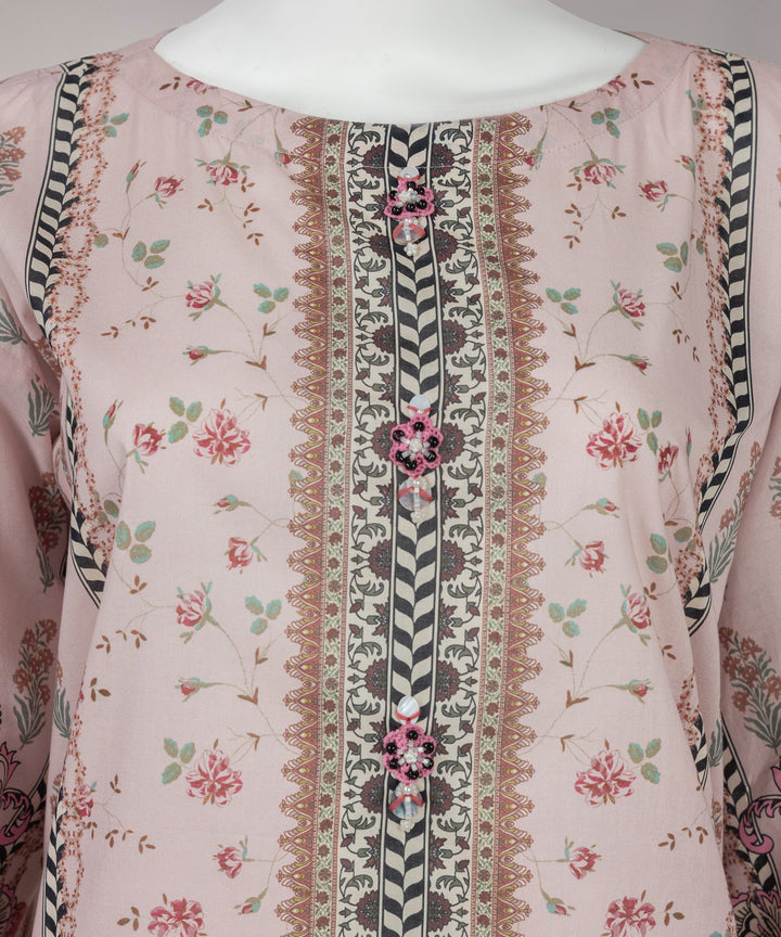 Lawn Tea Pink Unstitched Suit - J. Junaid Jamshed