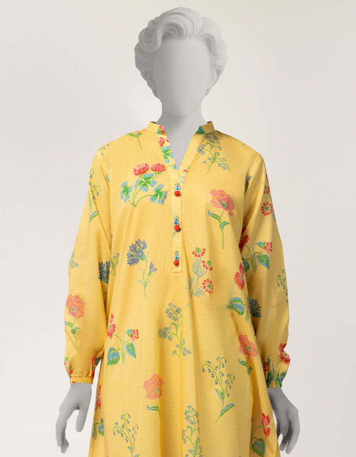 Lawn Yellow Kurti - J. Junaid Jamshed