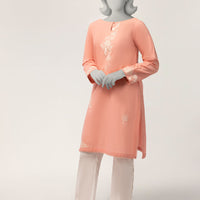 Lawn Peach Kurti - J. Junaid Jamshed