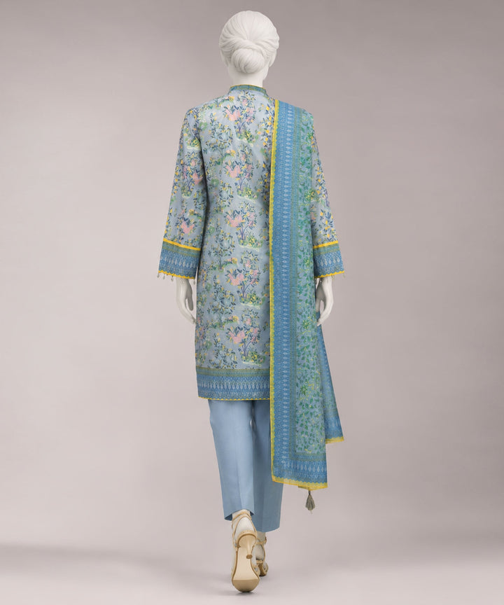 Lawn Grey Unstitched Suit - J. Junaid Jamshed