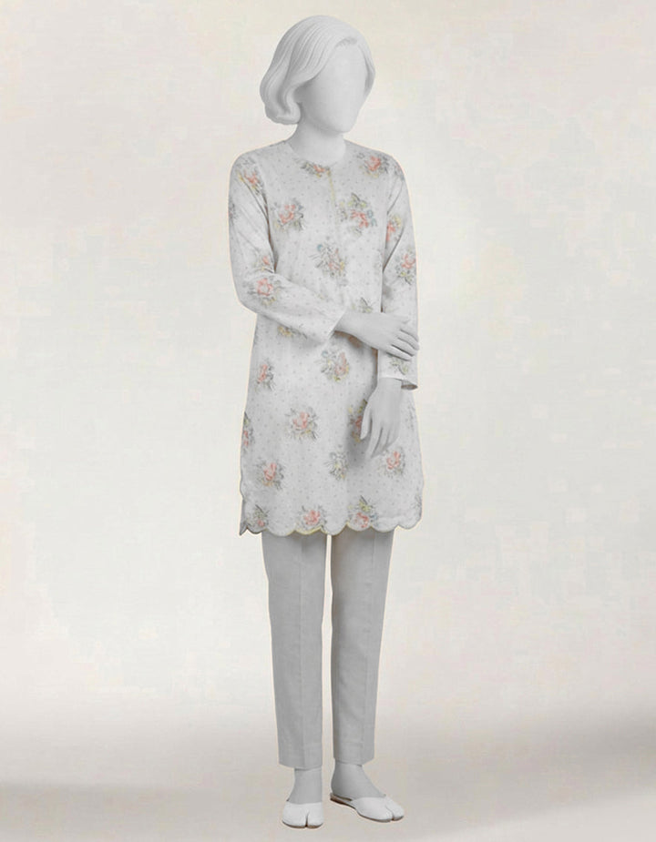 Lawn White Kurti - J. Junaid Jamshed