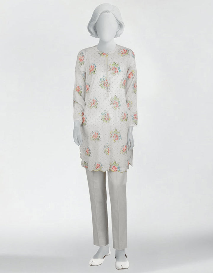 Lawn White Kurti - J. Junaid Jamshed