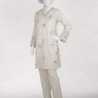 Lawn White Stitched Suit - J. Junaid Jamshed
