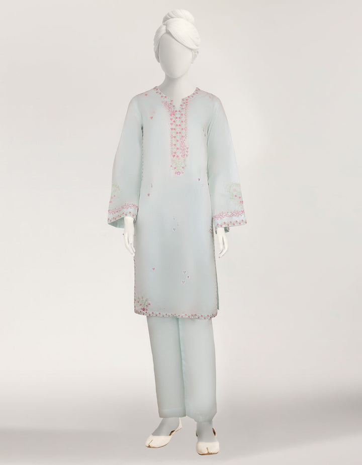Lawn Blue Stitched Suit - J. Junaid Jamshed