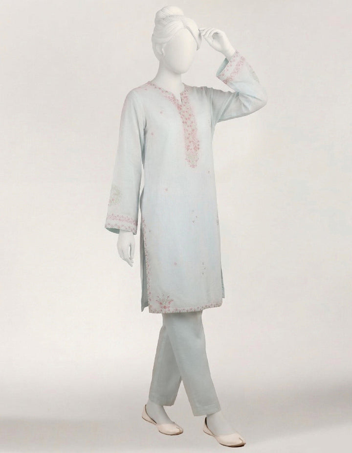 Lawn Blue Stitched Suit - J. Junaid Jamshed