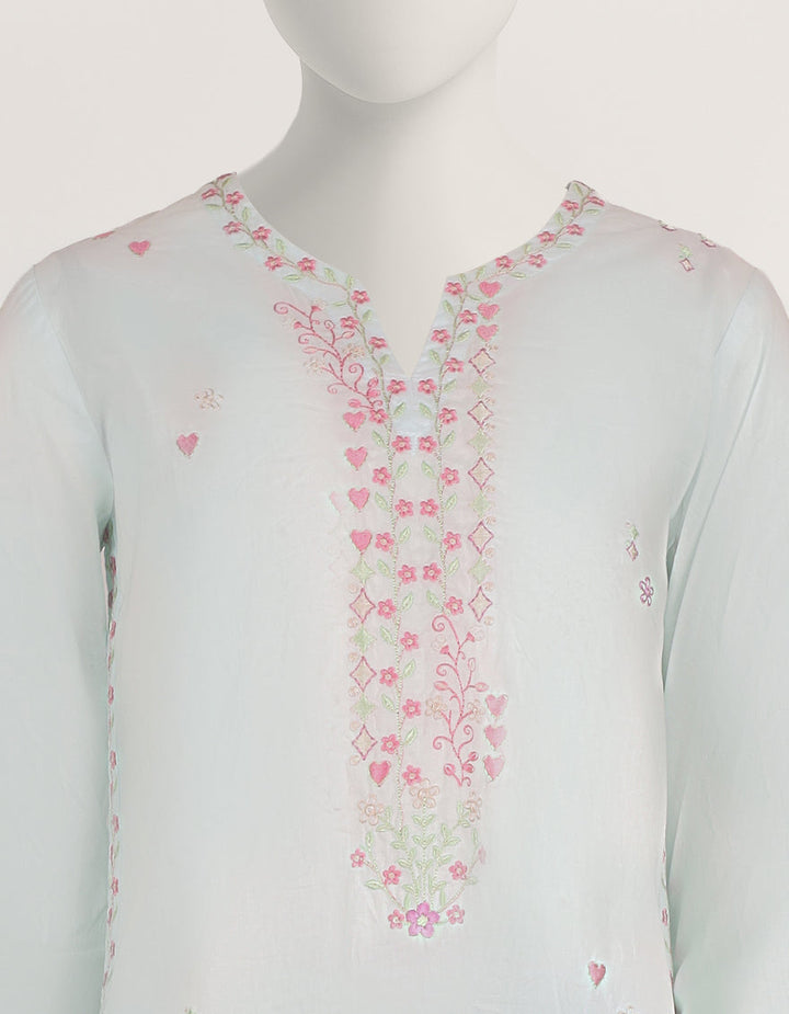 Lawn Blue Stitched Suit - J. Junaid Jamshed