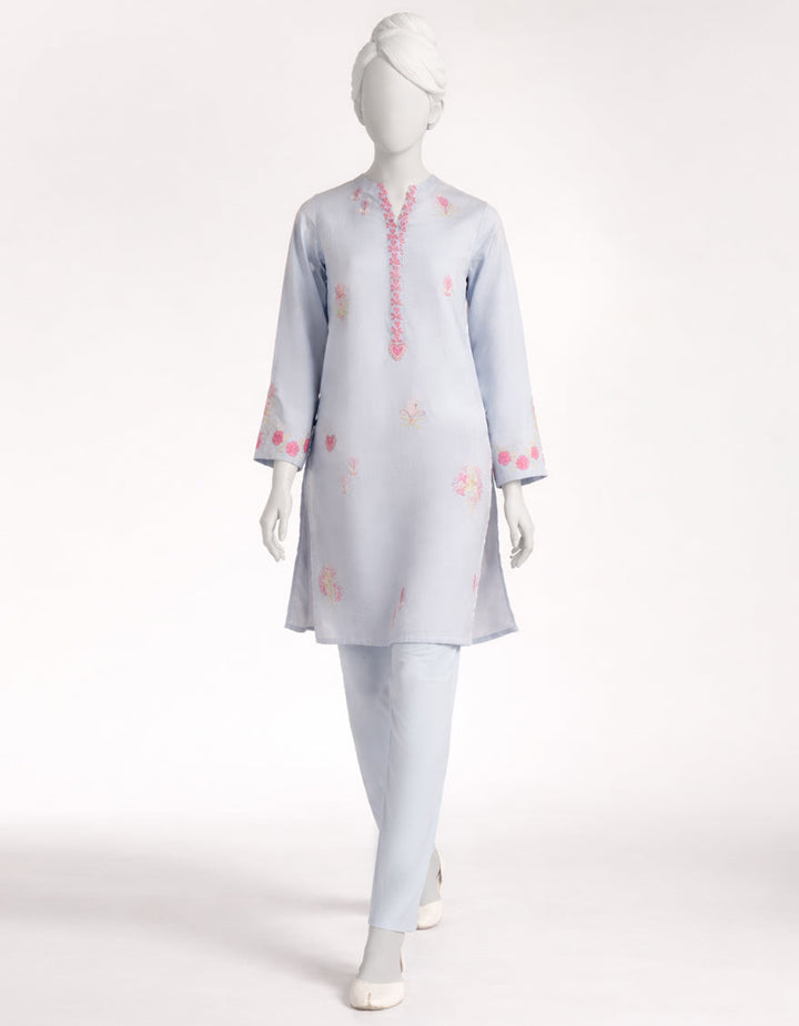 Lawn Blue Stitched Suit - J. Junaid Jamshed