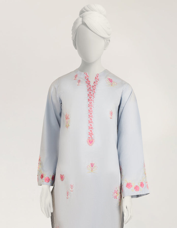 Lawn Blue Stitched Suit - J. Junaid Jamshed