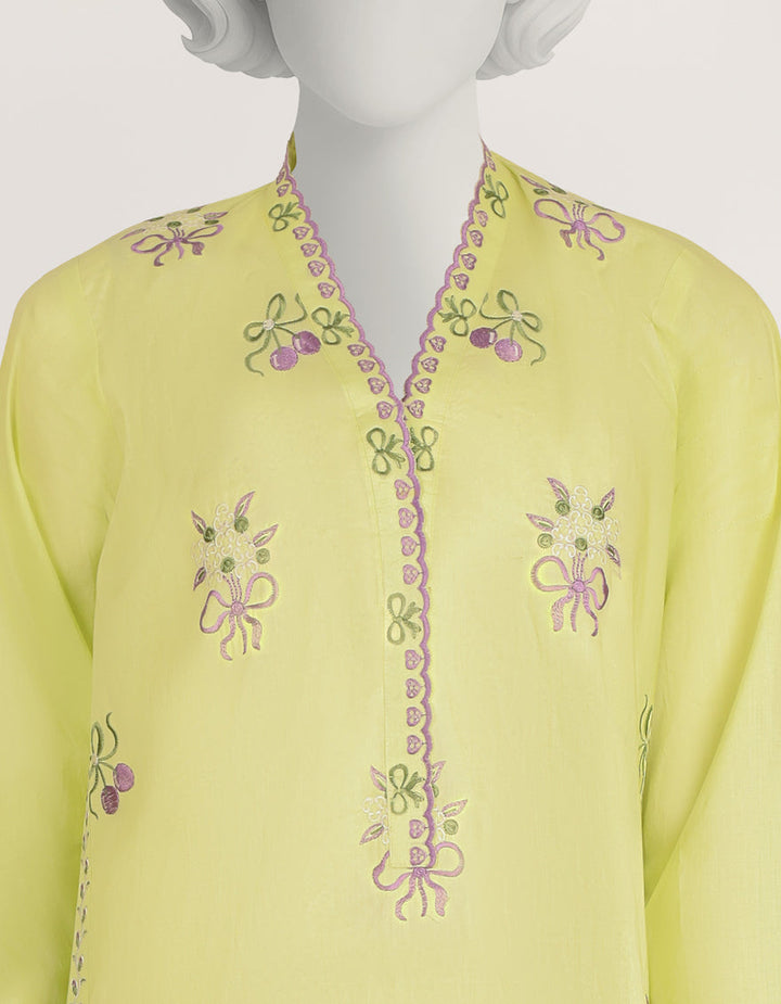 Lawn Green Stitched Suit - J. Junaid Jamshed
