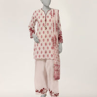 Lawn White Stitched Suit - J. Junaid Jamshed