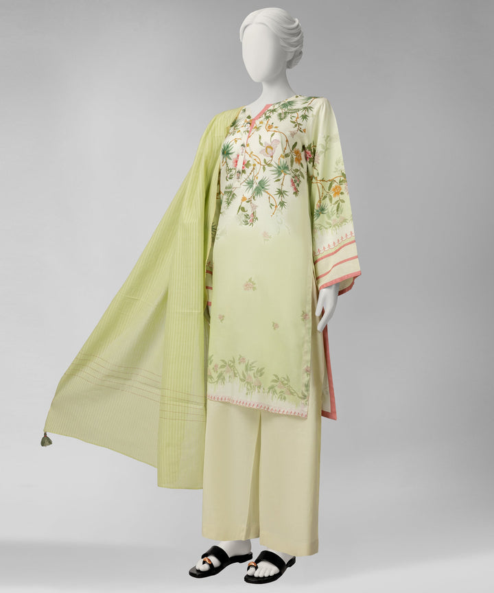 Jacquard Mint Green Unstitched Suit - J. Junaid Jamshed