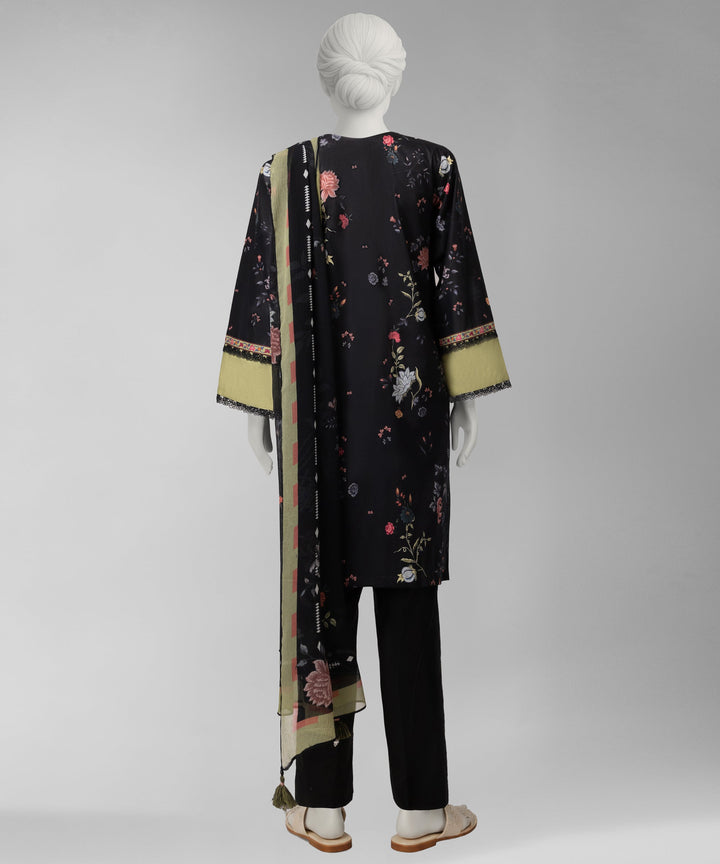 Liminal Black Unstitched Suit - J. Junaid Jamshed