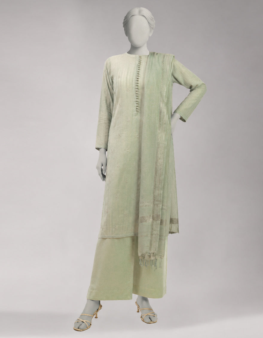 Lawn Grey Unstitched Suit - J. Junaid Jamshed